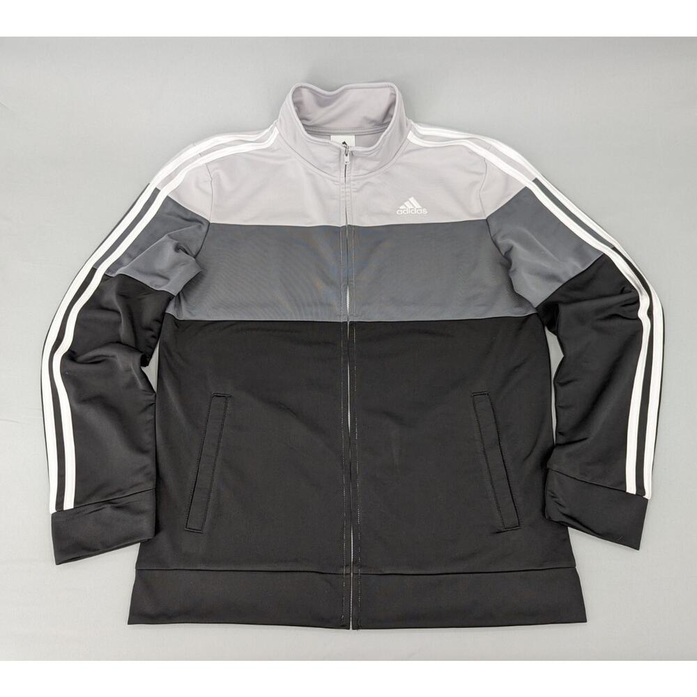 Adidas Youth Gray Colorblock Tricot Soccer Training Jacket AP5451 Size XL 18/20